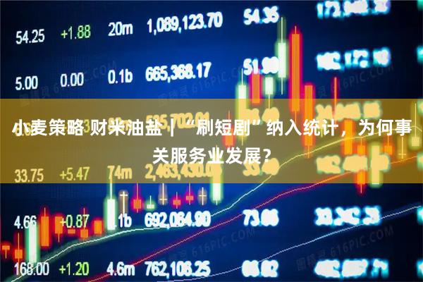 小麦策略 财米油盐｜“刷短剧”纳入统计，为何事关服务业发展？